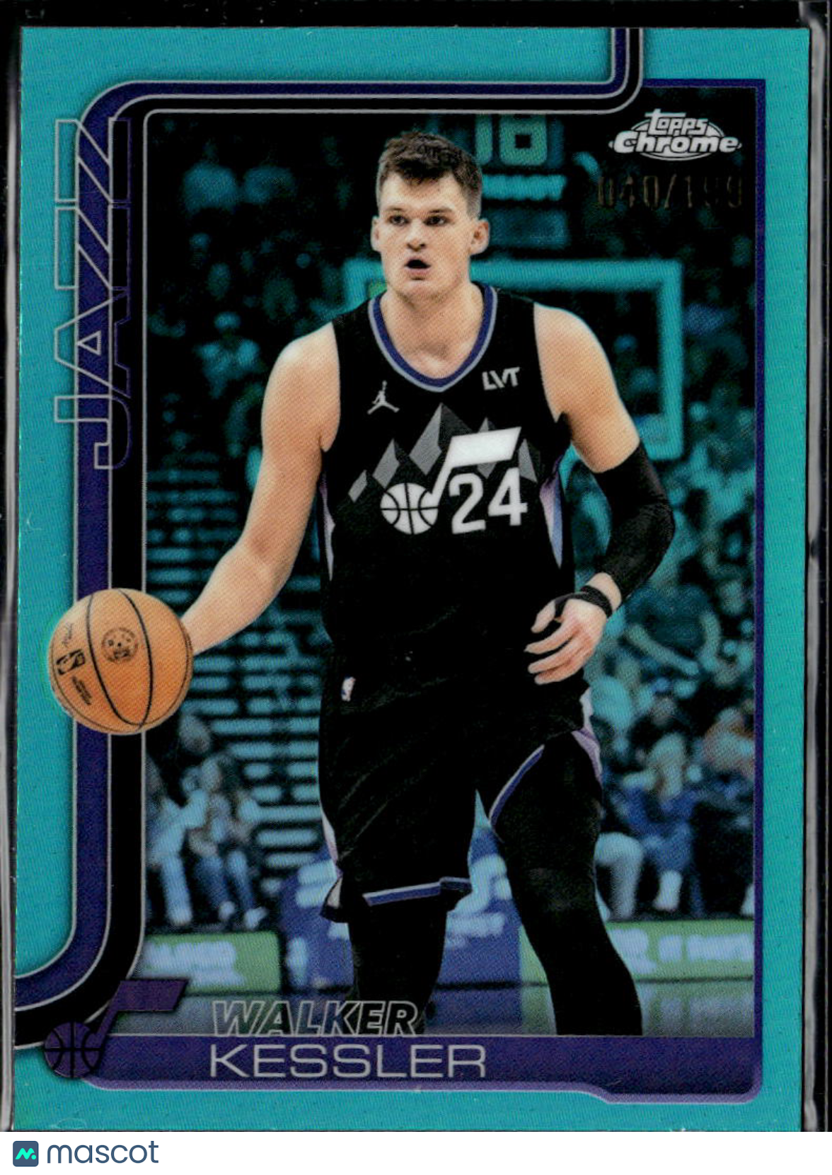 Walker Kessler 2026 Topps Chrome Aqua Refractor 40/199 Utah Jazz