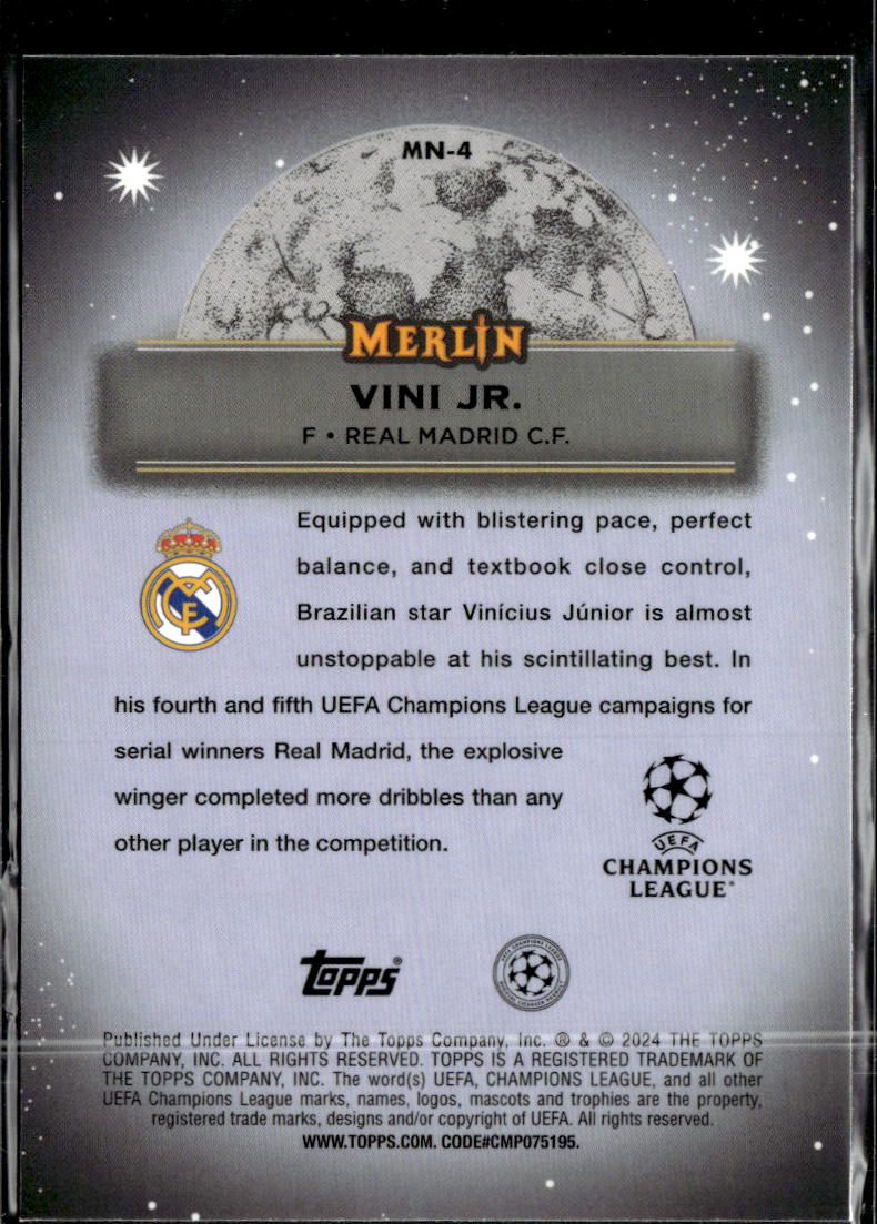 Vinícius Junior 2024 Topps Merlin UEFA Mystic Nights Real Madrid C.F.