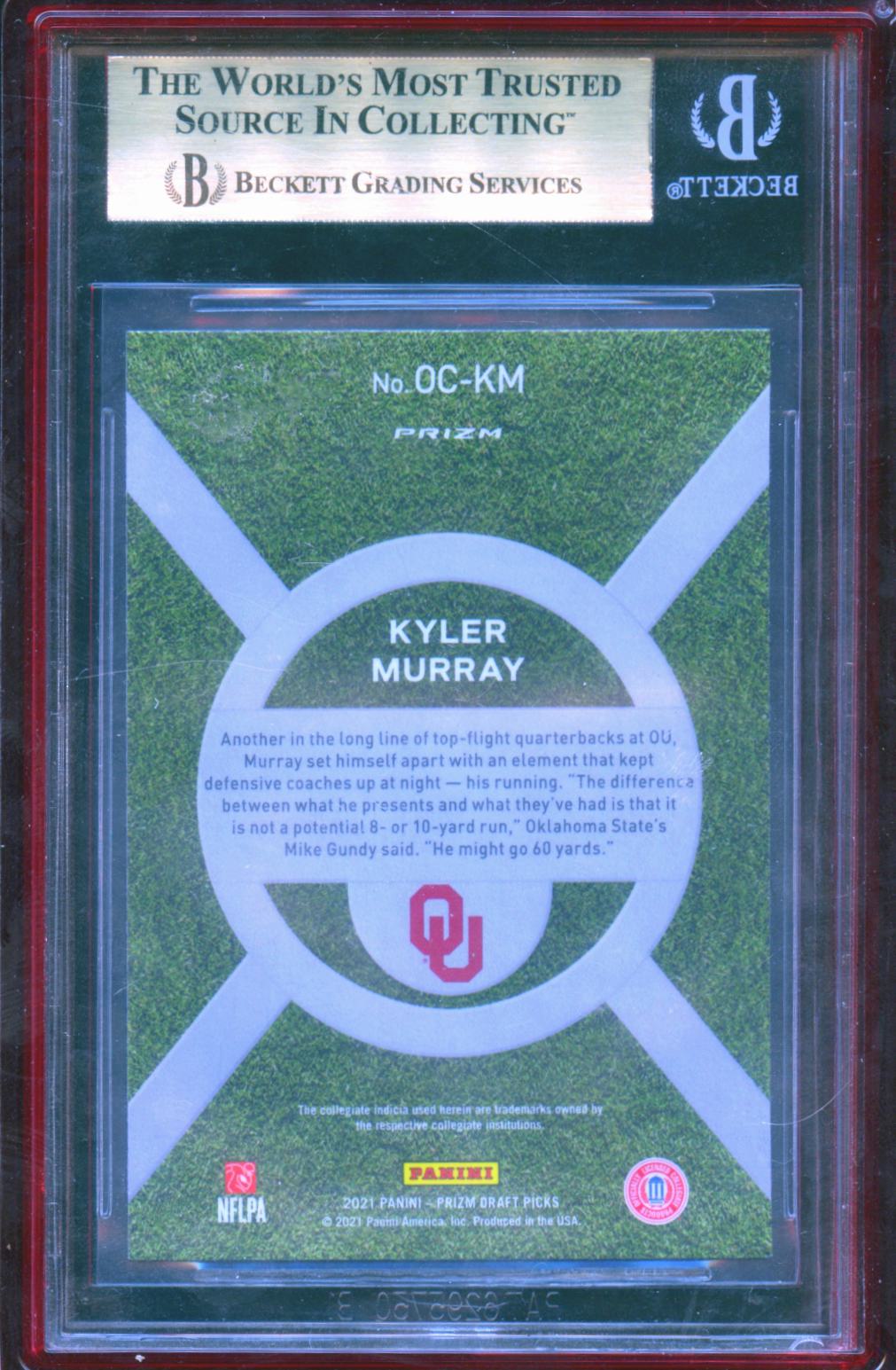 Kyler Murray 202 Prizm Draft On Campus CASE HIT SSP BGS 9.5 Oklahoma Sooners