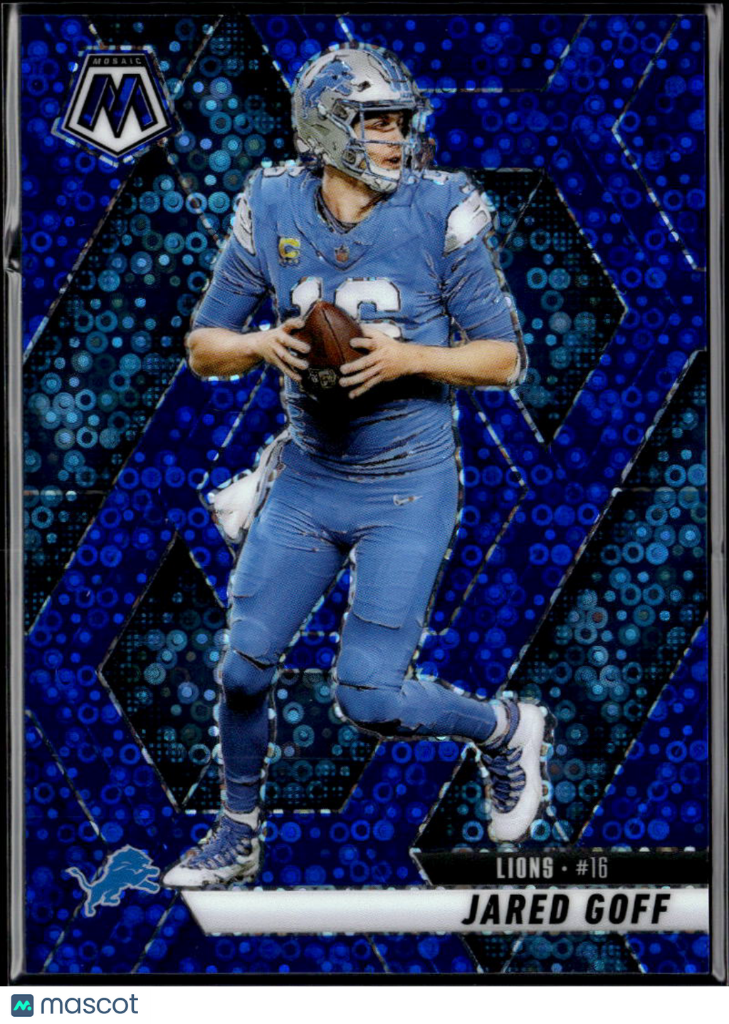 Jared Goff 2025 Mosaic Blue Disco Prizm 13/99 Detroit Lions