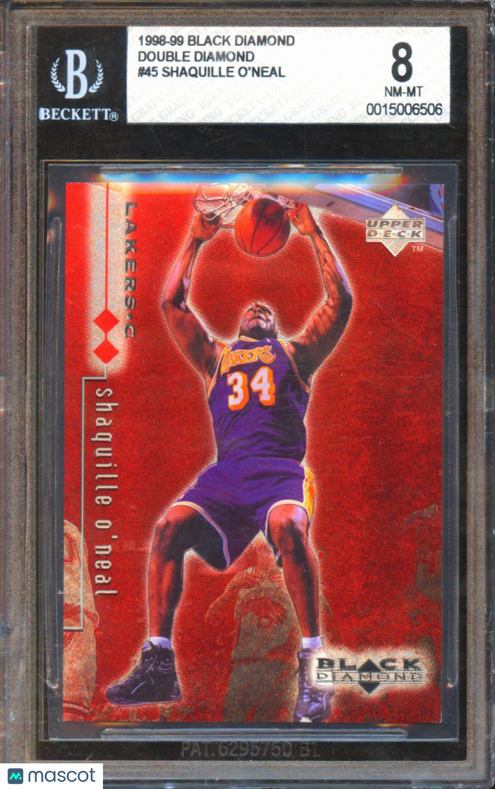 Shaquille O'Neal 1998-99 UD Black Diamond Double Diamond Lakers 959/3000 BGS 8