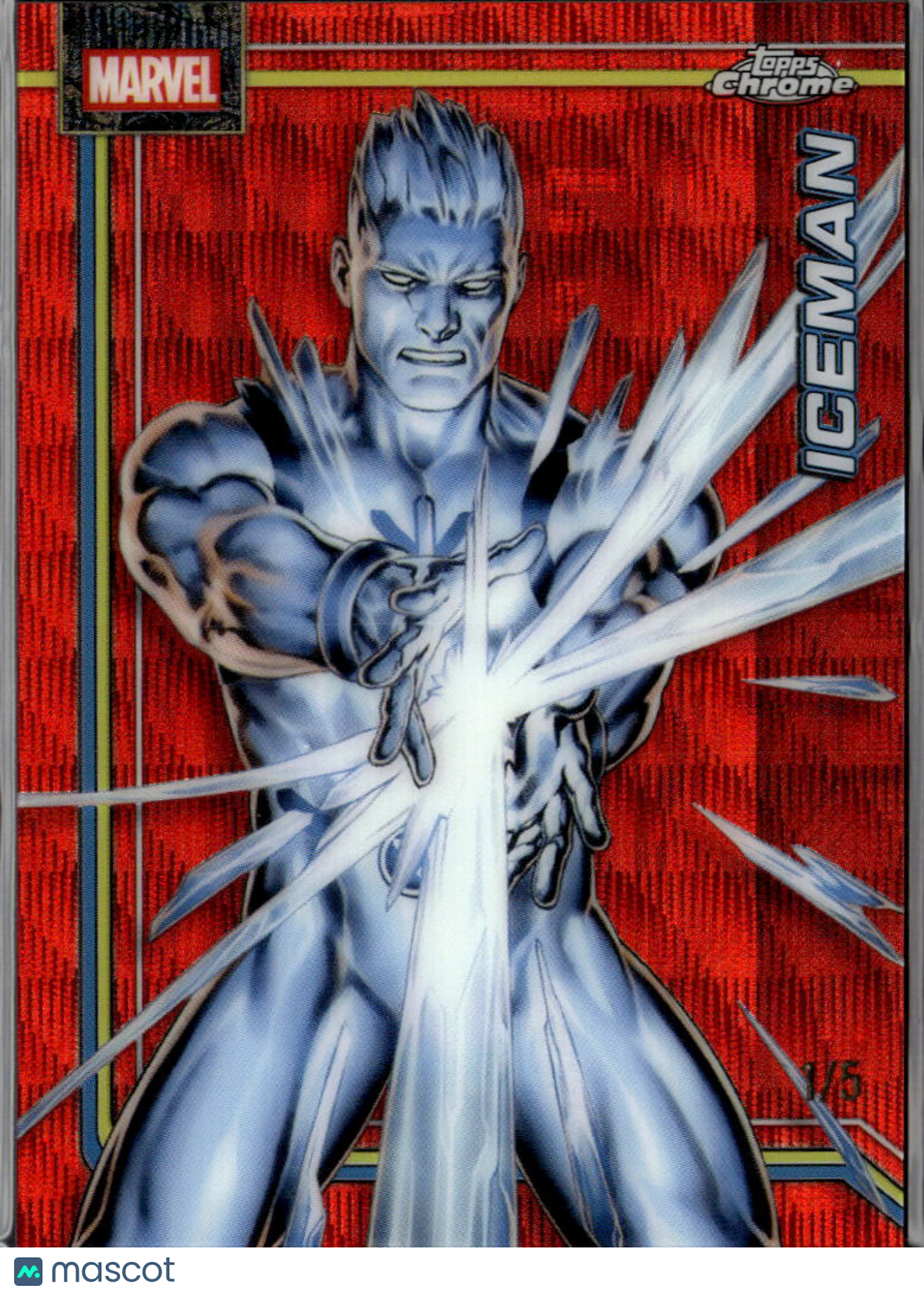 Iceman 2026 Topps Chrome Marvel RED Wave Refractor 1/5 #52