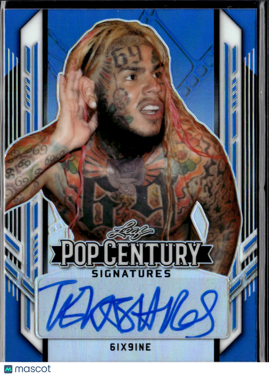 6ix9ine 2021 Leaf Pop Century Rapper Auto Autograph Blue 5/25