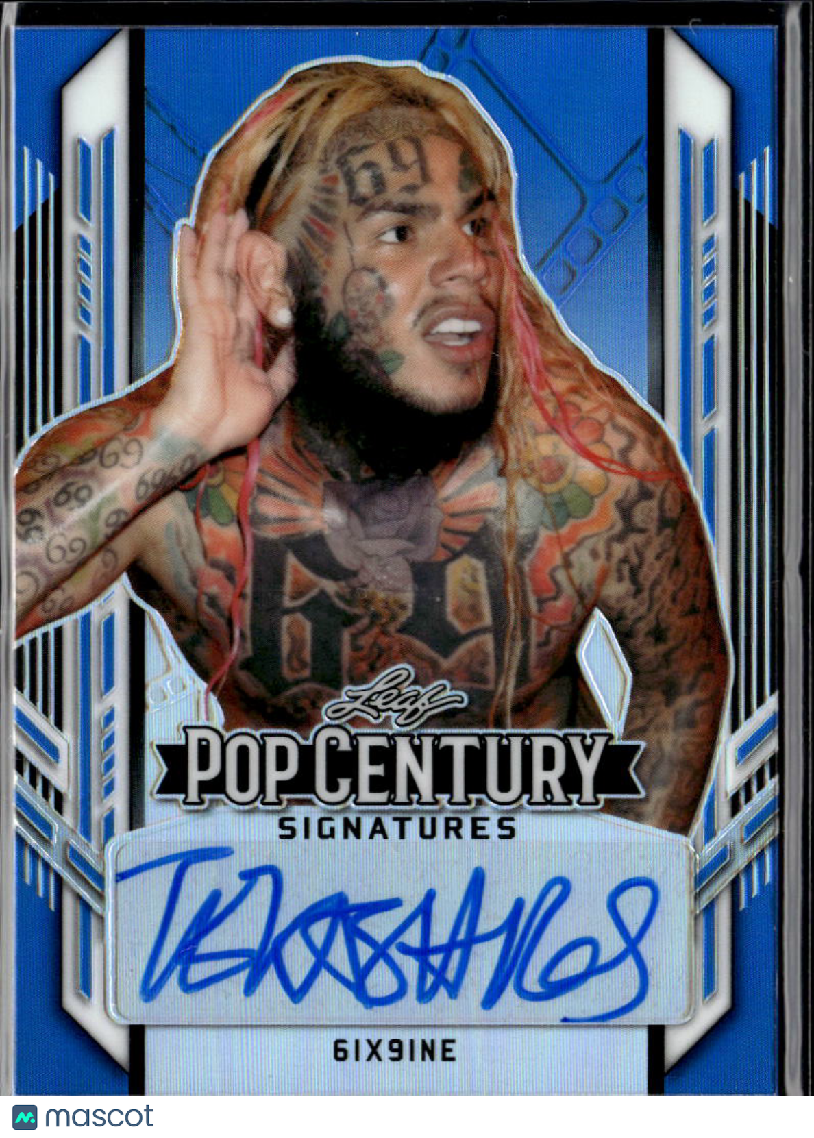 6ix9ine 2021 Leaf Pop Century Rapper Auto Autograph Blue 5/25