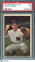 Mickey Grasso 1953 Bowman Color Washington Senators #77 PSA 5