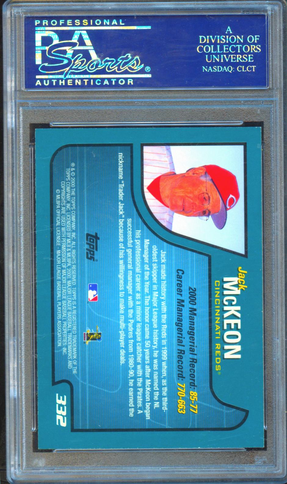 Jack Mckeon 2000 Topps Auto Autograph PSN DNA Cincinnati Reds