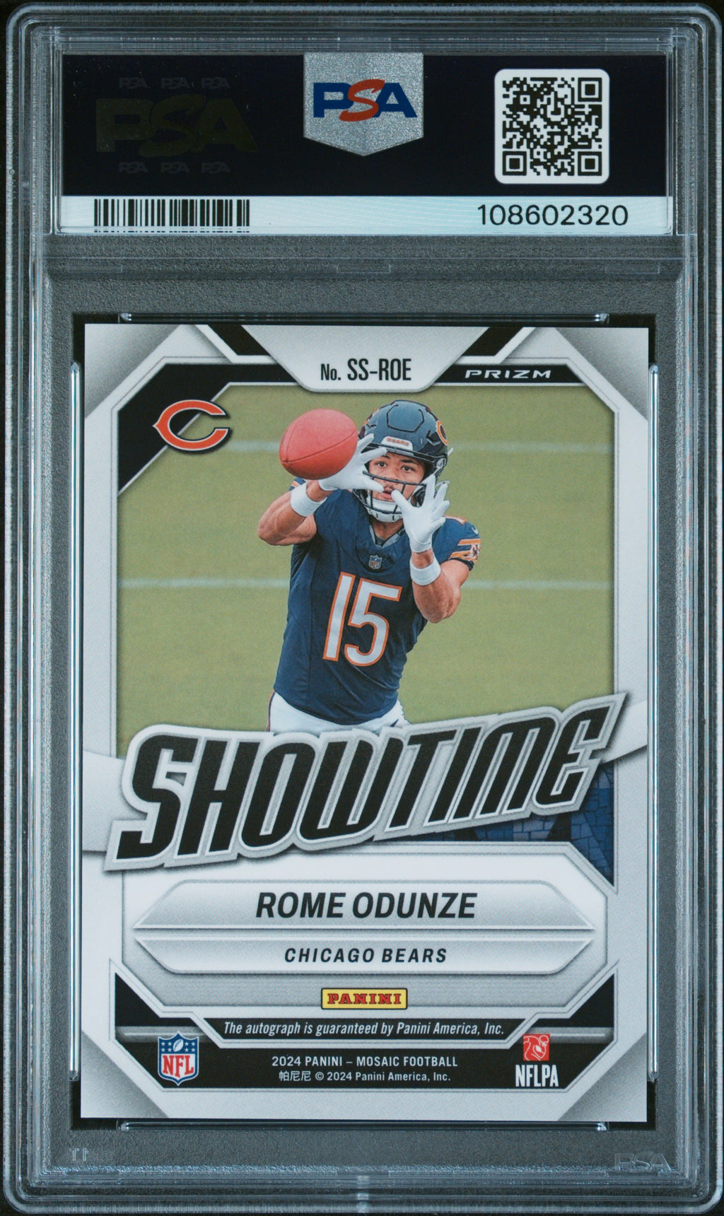 Rome Odunze 2024 Mosaic Showtime Auto Autograph RC Chicago Bears PSA 10