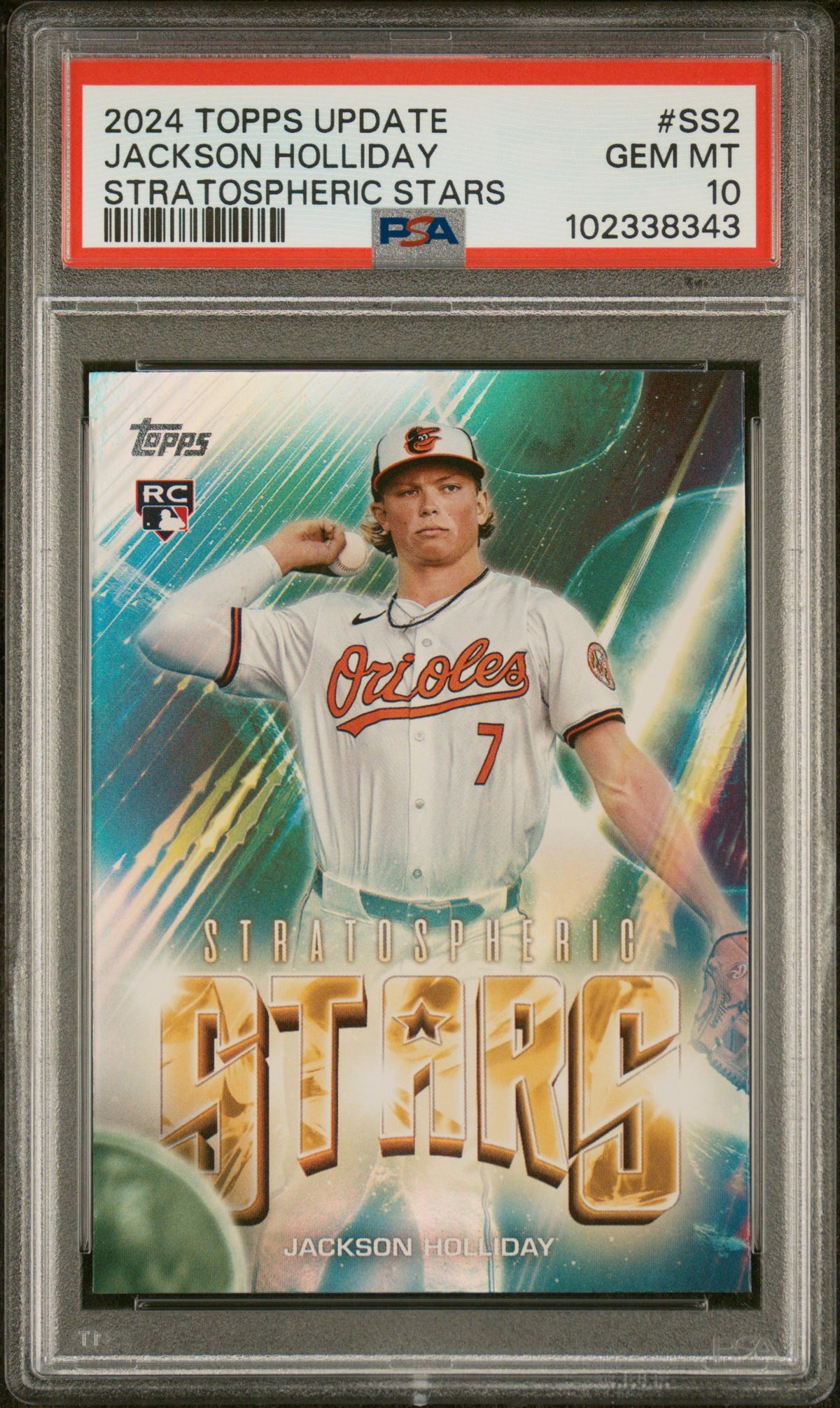 Jackson Holliday 2024 Topps Update Stratospheric Stars Rookie RC Orioles PSA 10