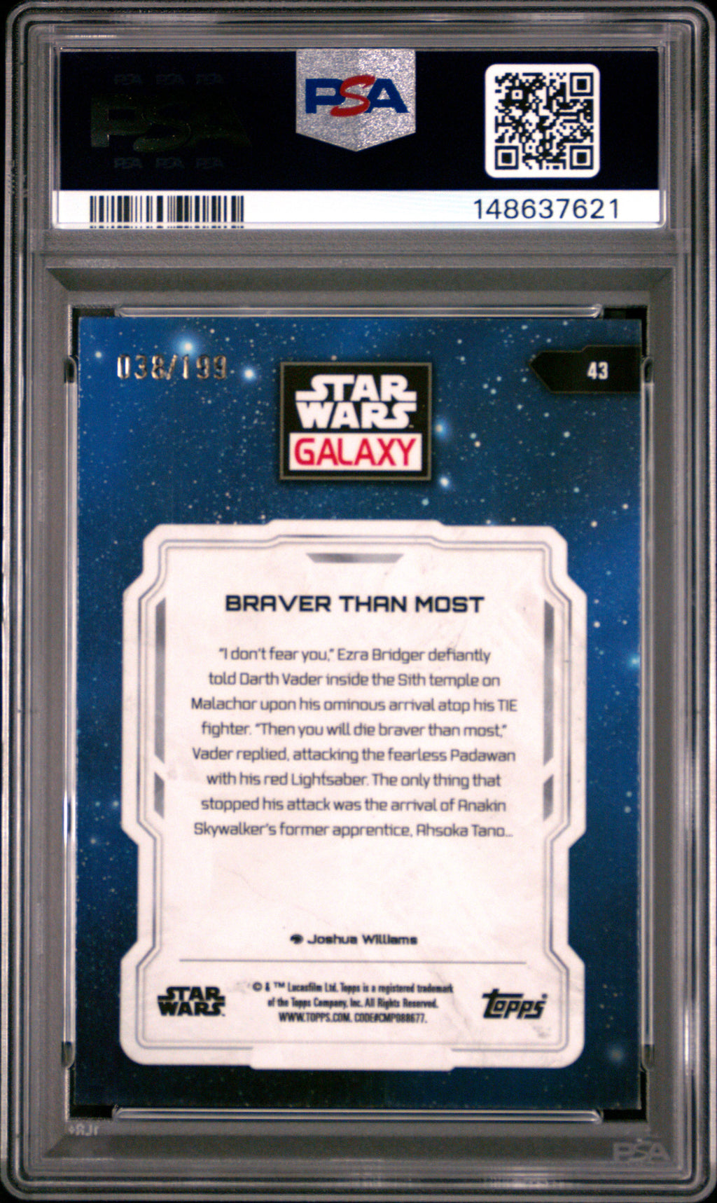 Braver Than Most 2024 Topps Chrome Star Wars Galaxy Aqua Sonar 38/199 PSA 9