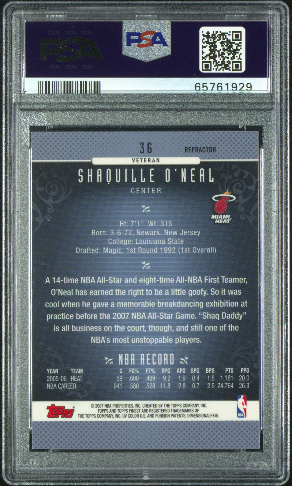 Shaquille O'Neal 2006-07 Finest Refractor Miami Heat #36 PSA 9