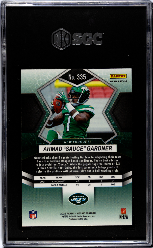 Ahmad Gardner 2022 Mosaic Honeycomb SSP Rookie RC New York Jets SGC 9