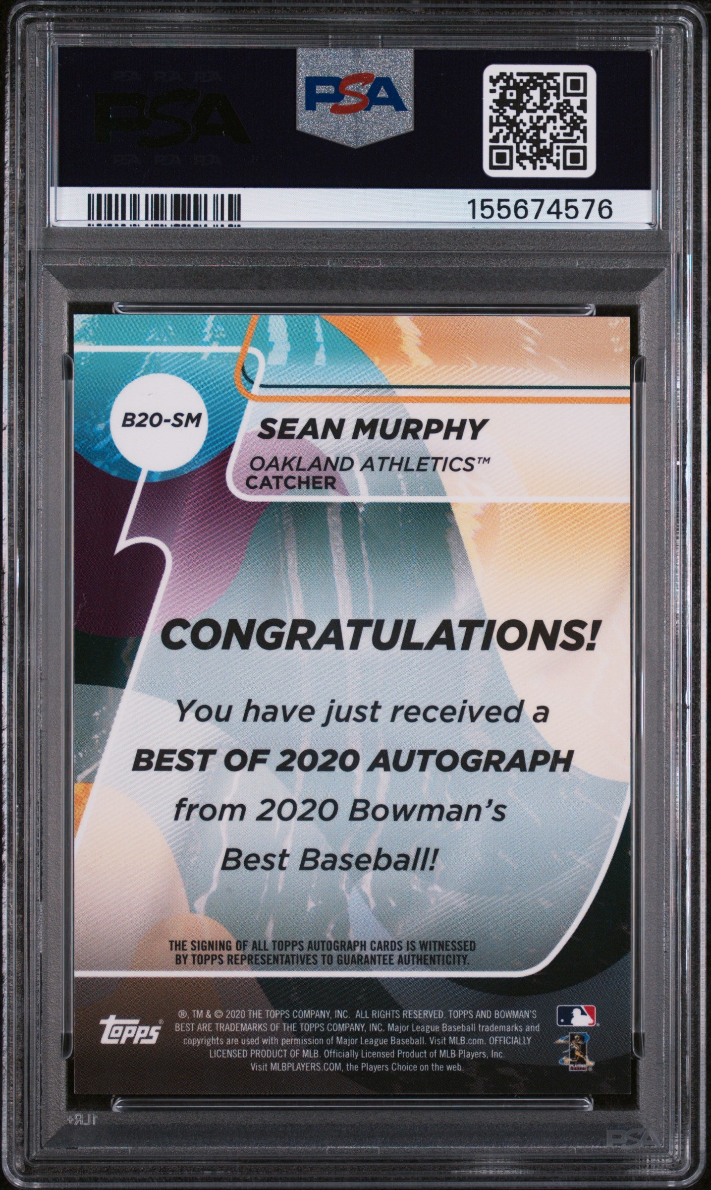 Sean Murphy 2020 Bowman's Best Best Of 2020 Autographs Auto A's PSA 10