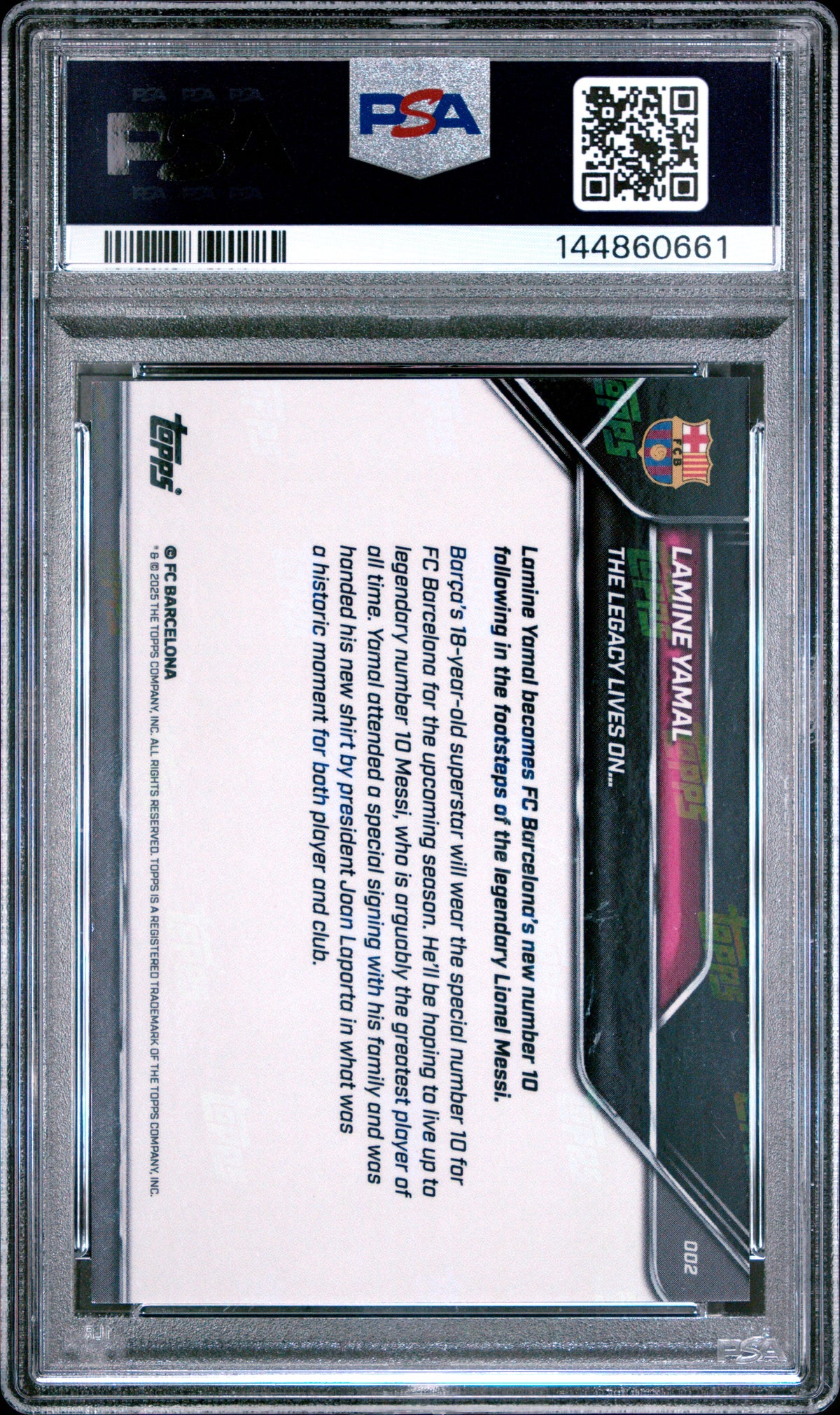 Lamine Yamal 2025-2026 Topps Now FC Barcelona #2 PSA 9