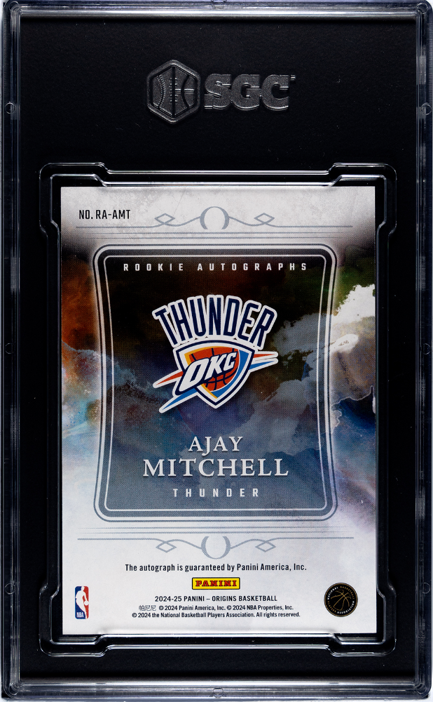 Ajay Mitchell 2024-25 Origins Auto Autograph RC OKC Thunder 2/3 SGC 9.5 Auto 10