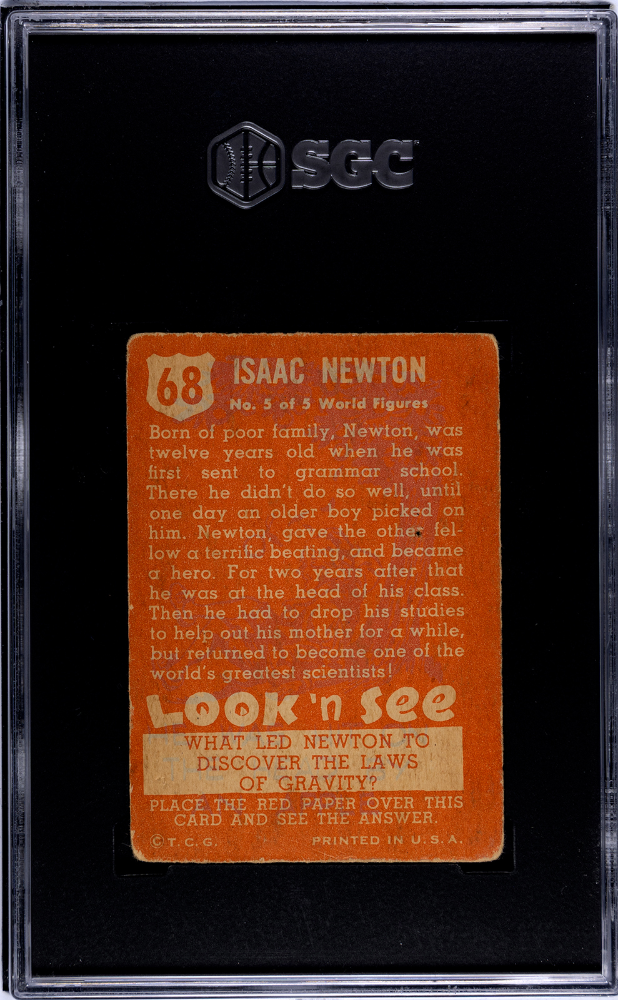 Sir Isaac Newton 1952 Topps Look 'n See #68 SGC 1