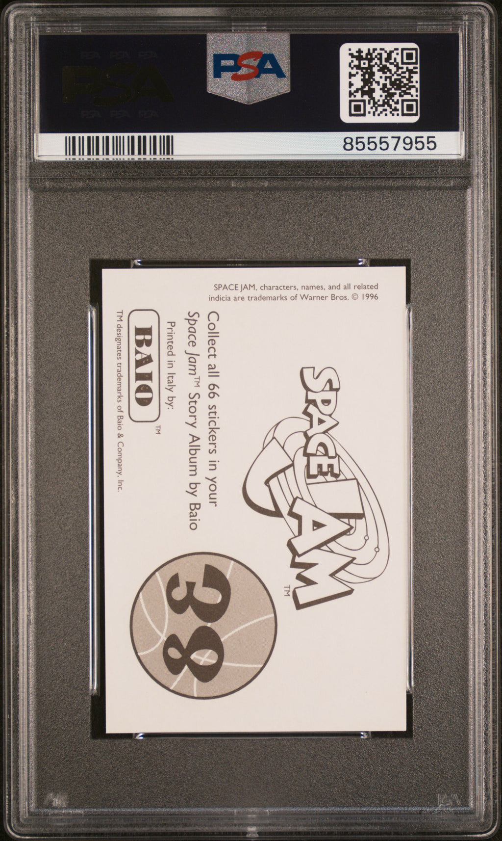 Michael Jordan 1996 Baio Space Jam Stickers Bang Chicago Bulls #38 PSA 9