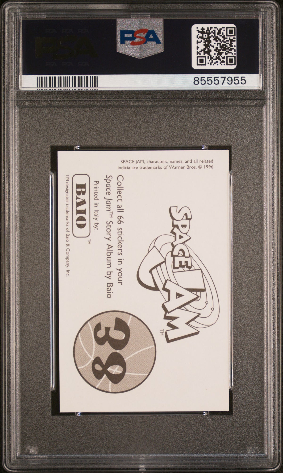 Michael Jordan 1996 Baio Space Jam Stickers Bang Chicago Bulls #38 PSA 9