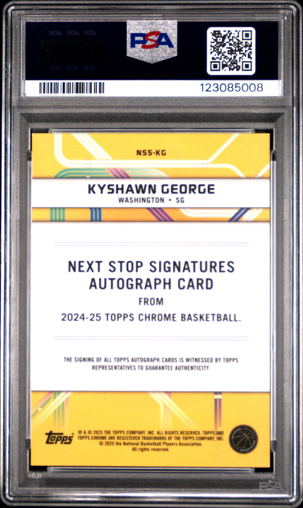 Kyshawn George 2024-25 Topps Chrome Next Stop GOLD Auto Autograph RC /50 PSA 10