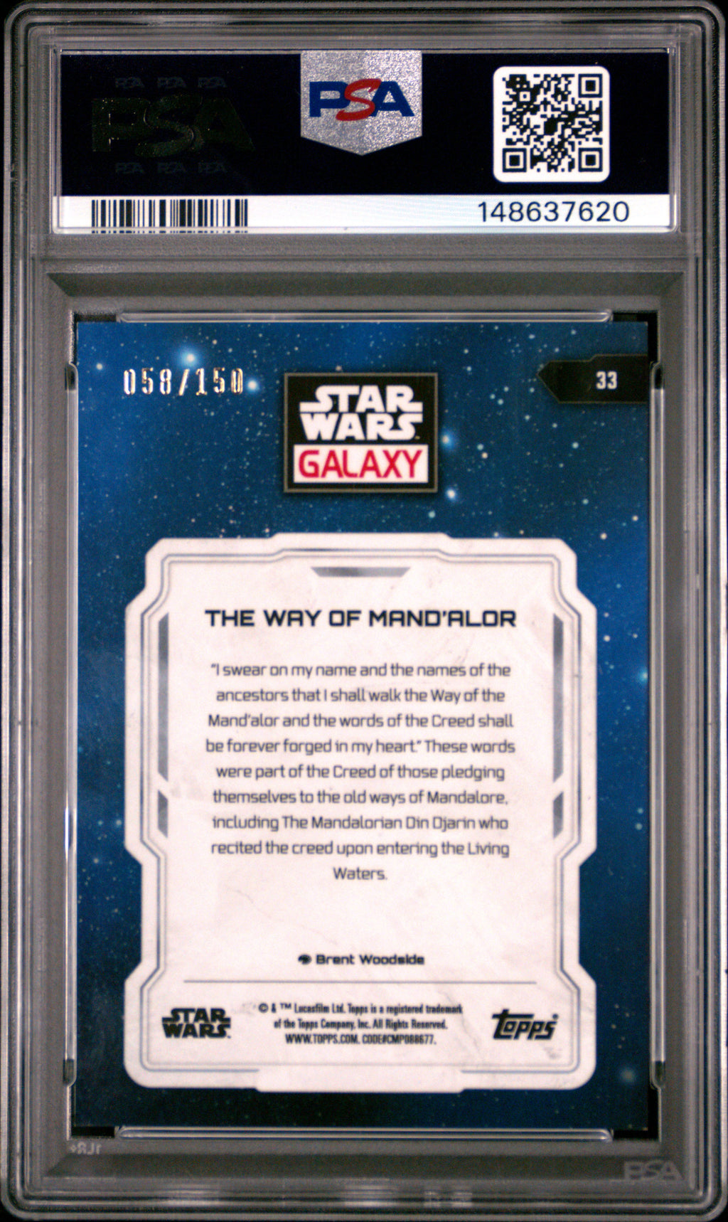 The Way Of Mand'alor 2024 Topps Chrome Star Wars Galaxy Blue 58/150 PSA 9