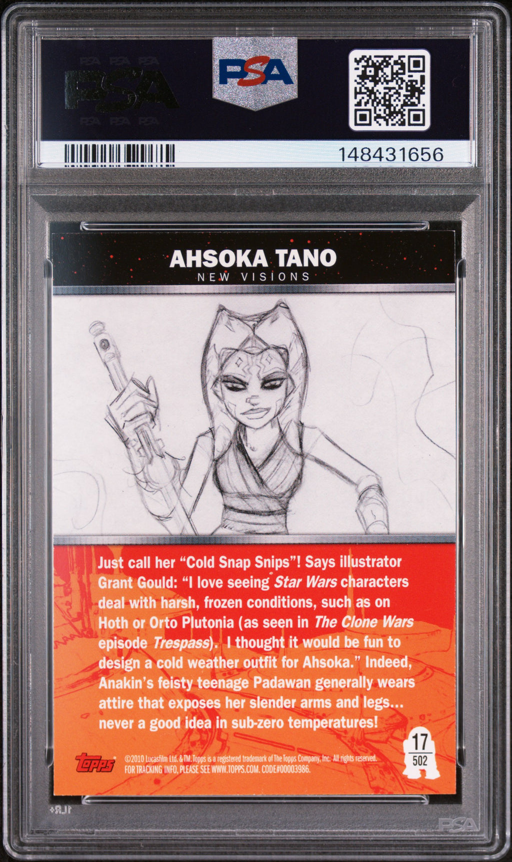 Ahsoka Tano 2010 Star Wars Galaxy Series 5 #502 PSA 8