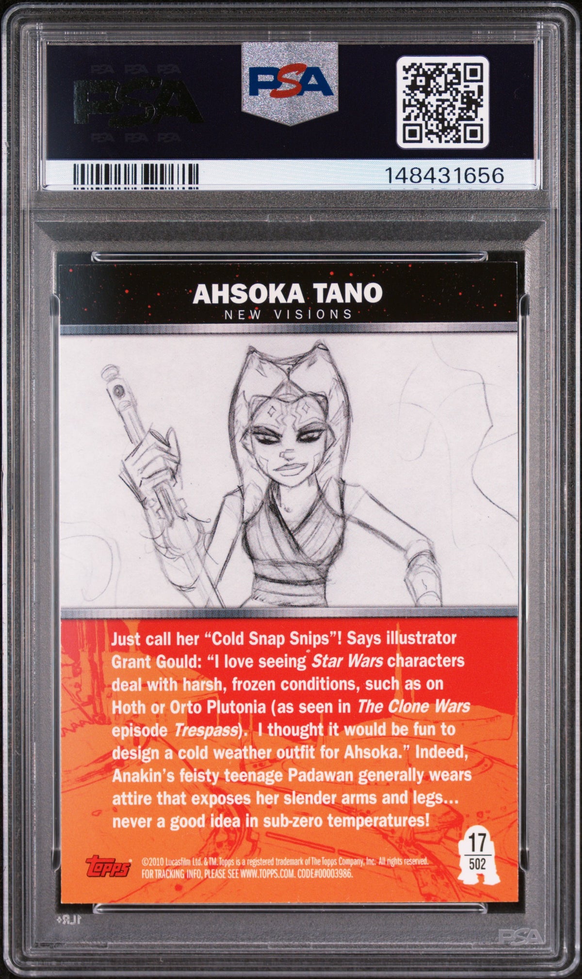 Ahsoka Tano 2010 Star Wars Galaxy Series 5 #502 PSA 8