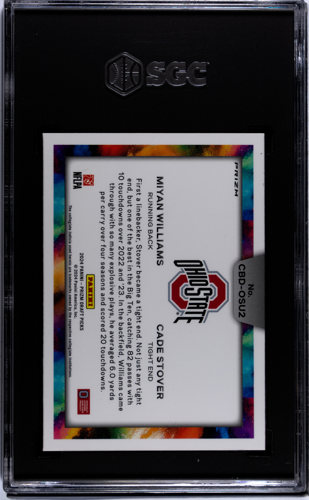 Miyan Williams / Cade Stover 2024 Prizm Draft Color Blast Ohio State SGC 10