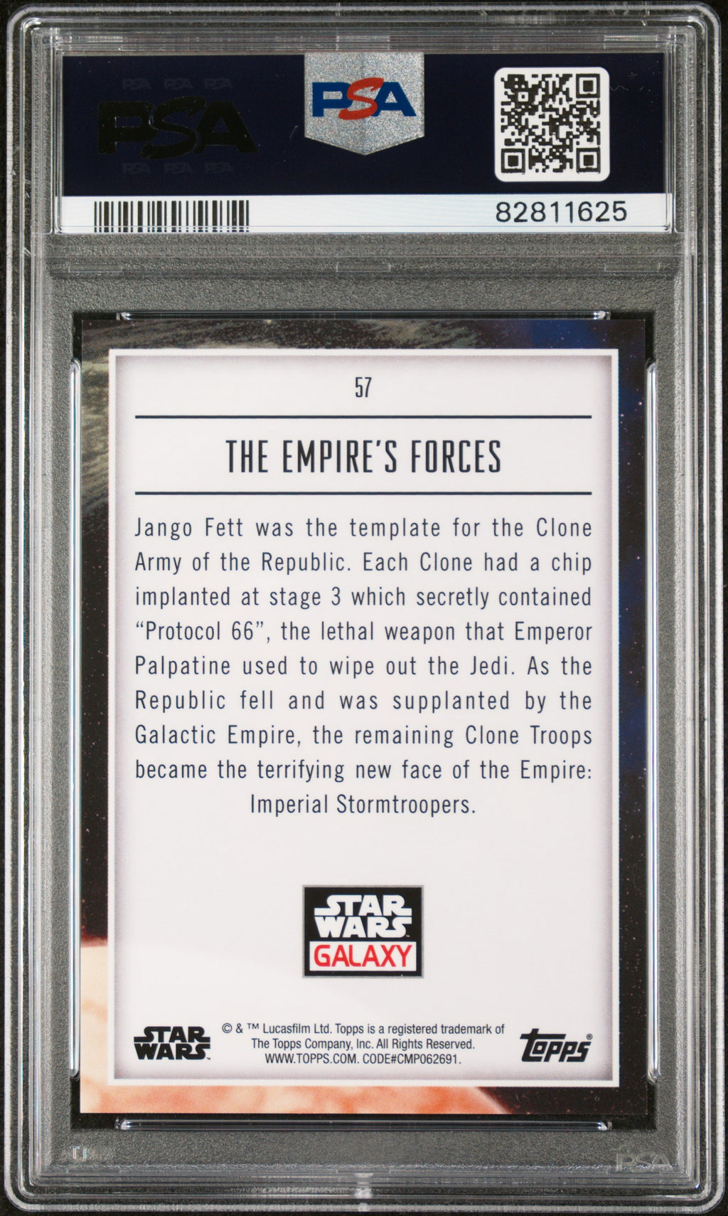 The Empire's Forces 2023 Topps Star Wars Galaxy Aqua Refractor 158/199 #57 PSA 9