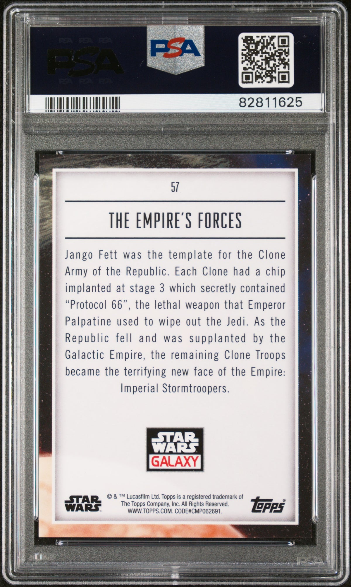 The Empire's Forces 2023 Topps Star Wars Galaxy Aqua Refractor 158/199 #57 PSA 9