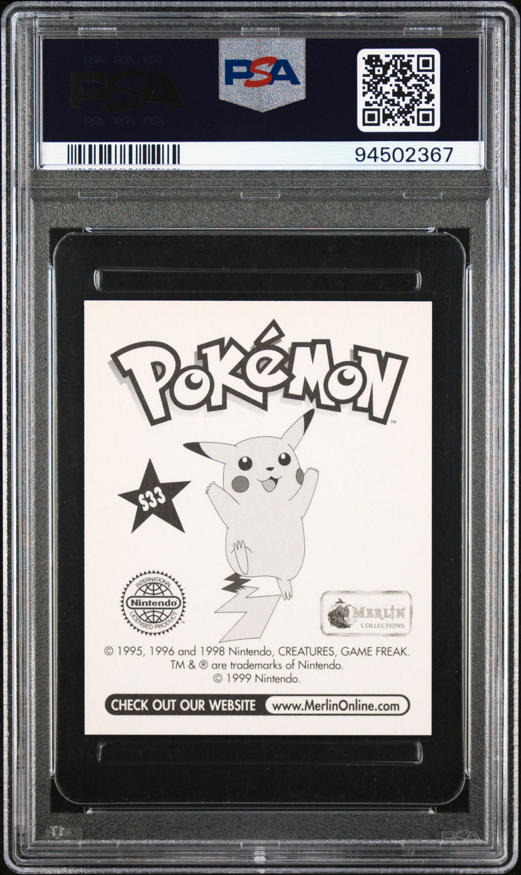 Professor Oak 1999 Merlin Pokemon Prism #S33 PSA 10