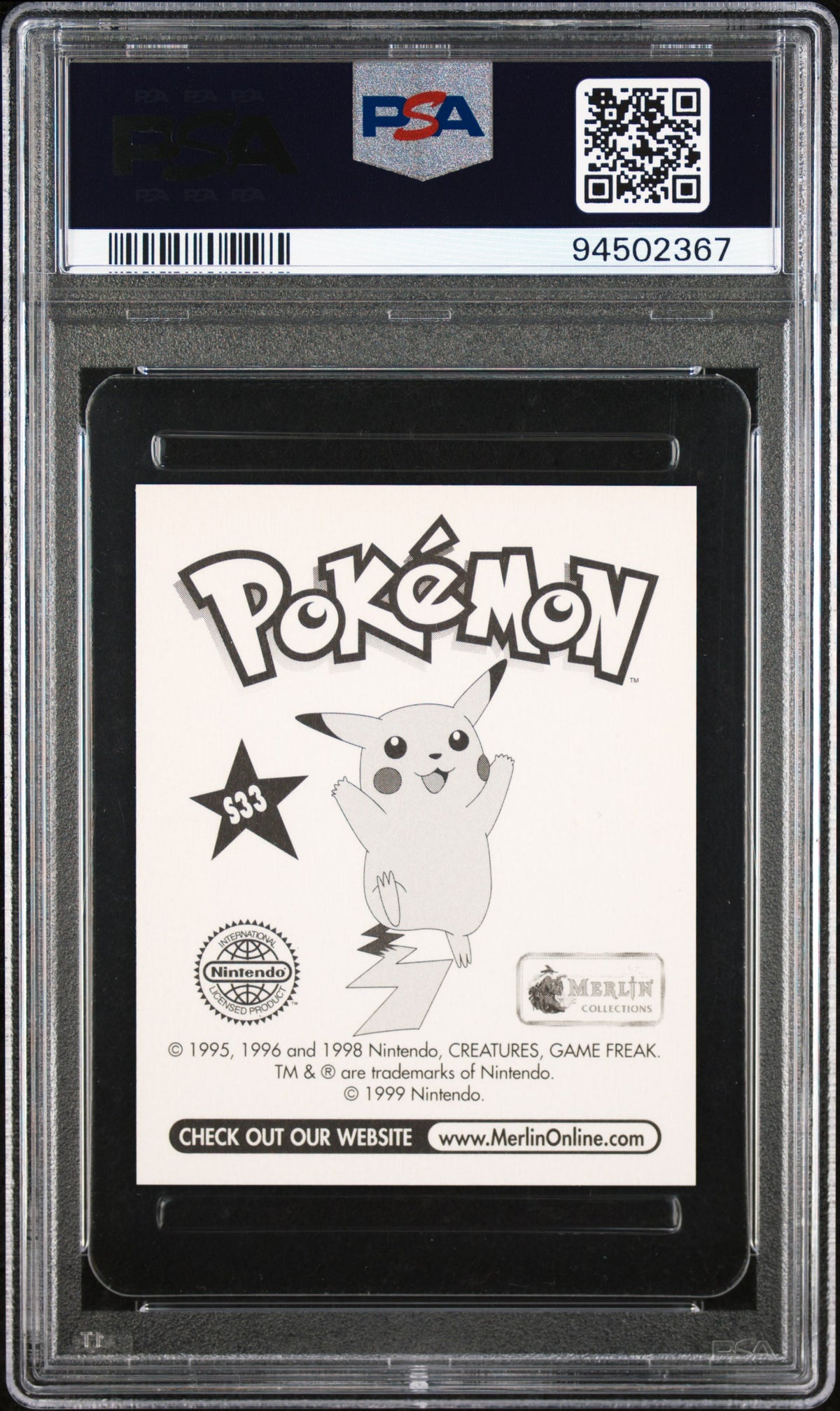 Professor Oak 1999 Merlin Pokemon Prism #S33 PSA 10