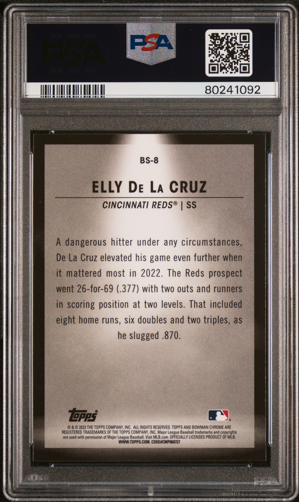 Elly De La Cruz 2023 Bowman Spotlight Rookie RC Cincinnati Reds PSA 9