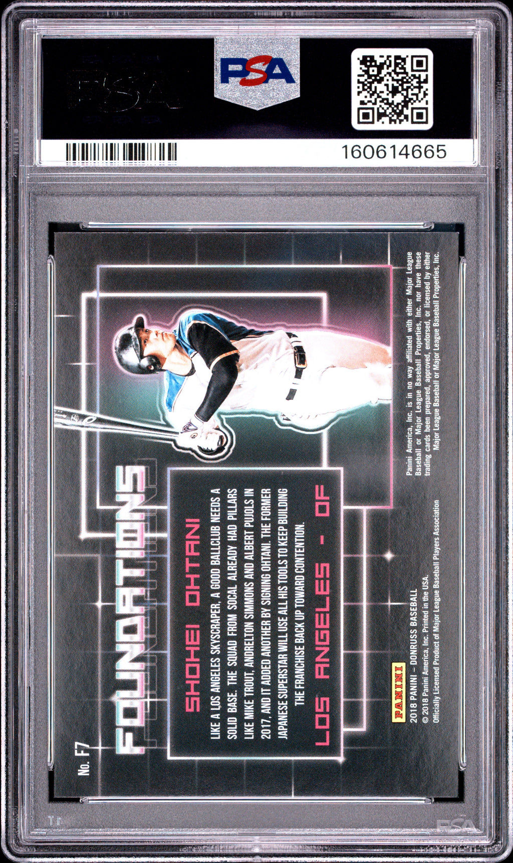 Shohei Ohtani 2018 Donruss Foundations Crystals Rookie RC LA Angels PSA 8