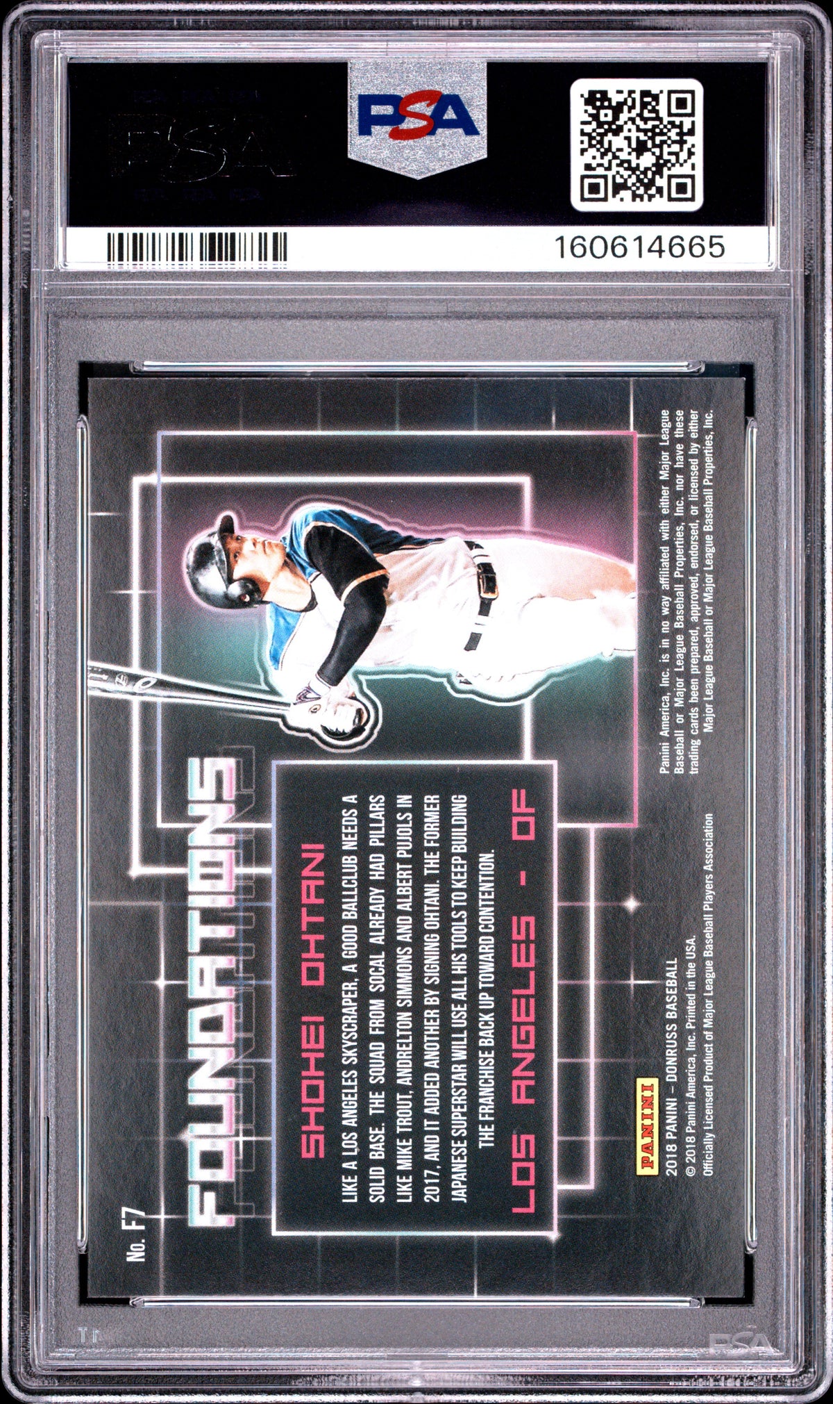 Shohei Ohtani 2018 Donruss Foundations Crystals Rookie RC LA Angels PSA 8