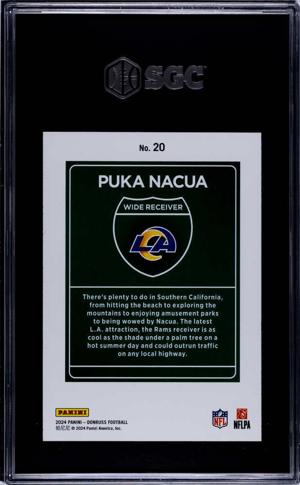 Puka Nacua 2024 Donruss DOWNTOWN SSP CASE HIT Los Angeles Rams SGC 9.5