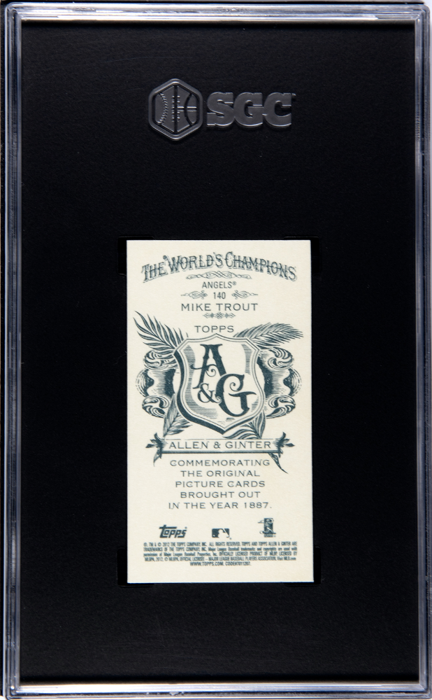 Mike Trout 2012 Topps Allen & Ginter Mini A&G Back Los Angeles Angels SGC 10