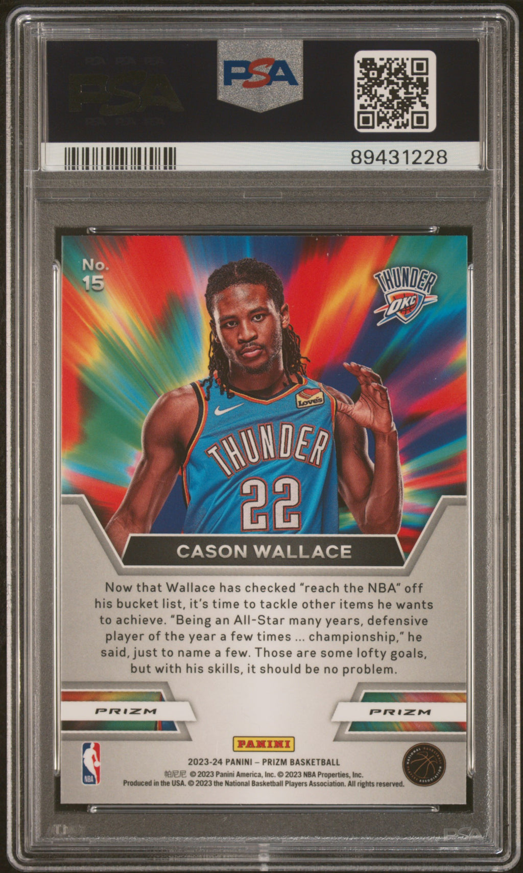 Cason Wallace 2023 Prizm Instant Impact Green Rookie RC Thunder PSA 10