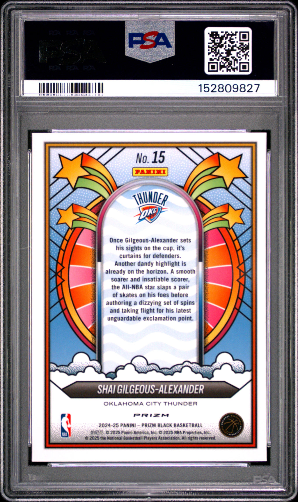 Shai Gilgeous-Alexander 2024 Prizm Black Groovy CASE HIT OKC Thunder PSA 9