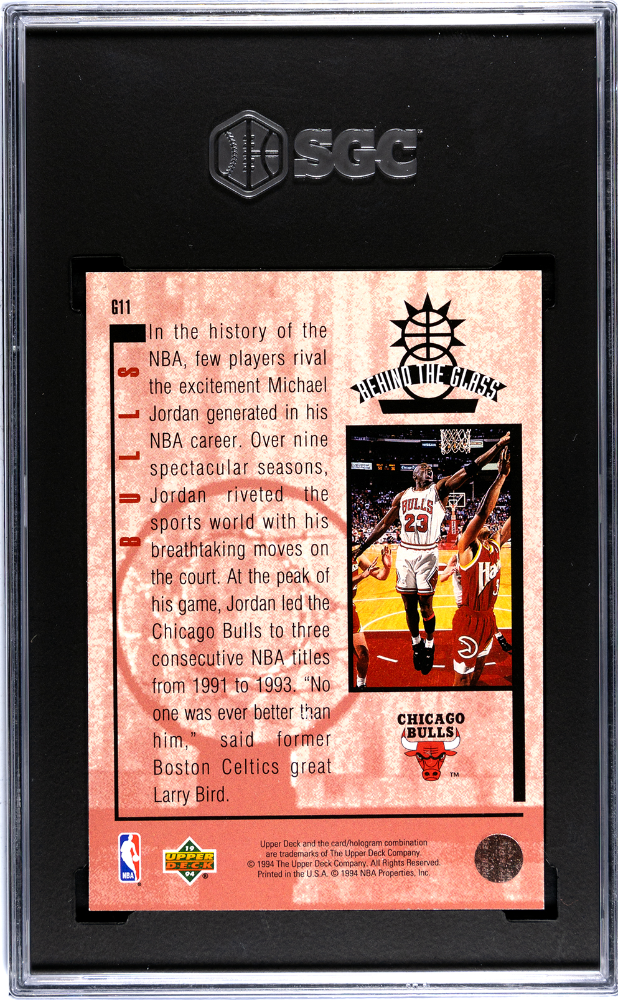 Michael Jordan 1993 Upper Deck SE Behind The Glass SGC 8.5