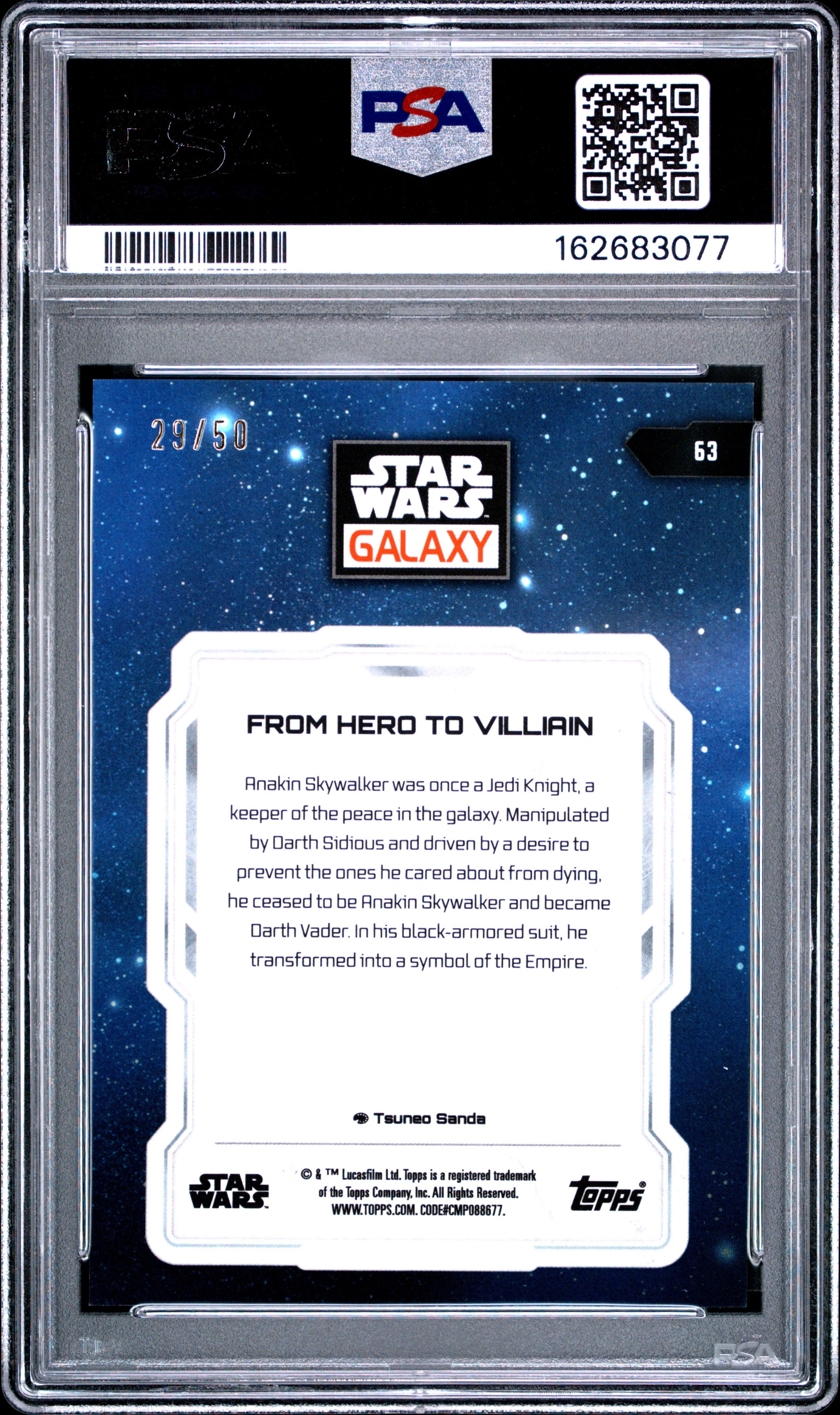 Vader 2024 Topps Star Wars Galaxy From Hero To Villain MOJO 29/50 PSA 10