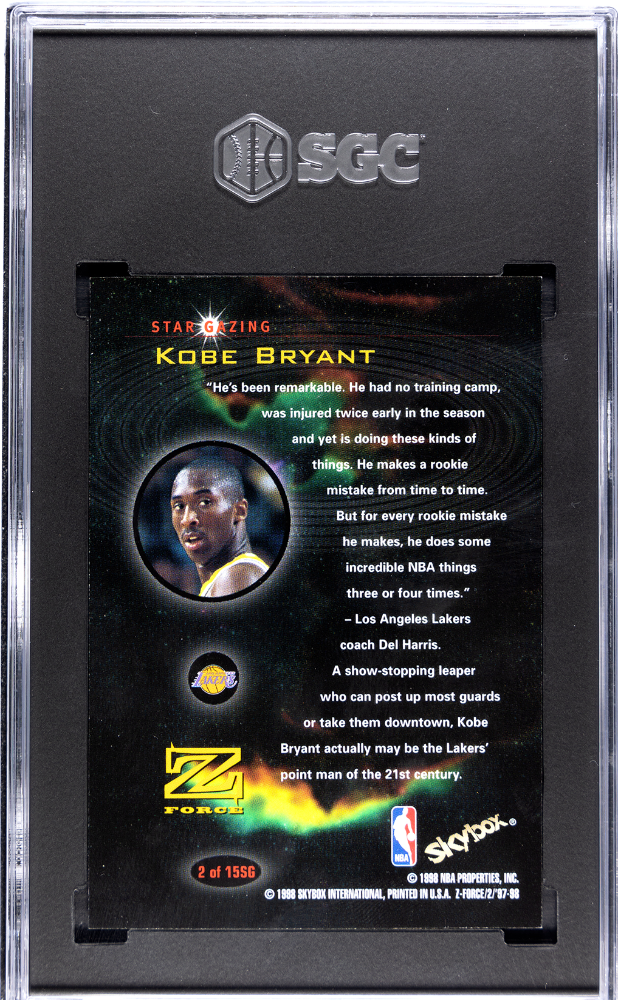 Kobe Bryant 1997-98 Skybox Z-Force Star Gazing Los Angeles Lakers SGC 8