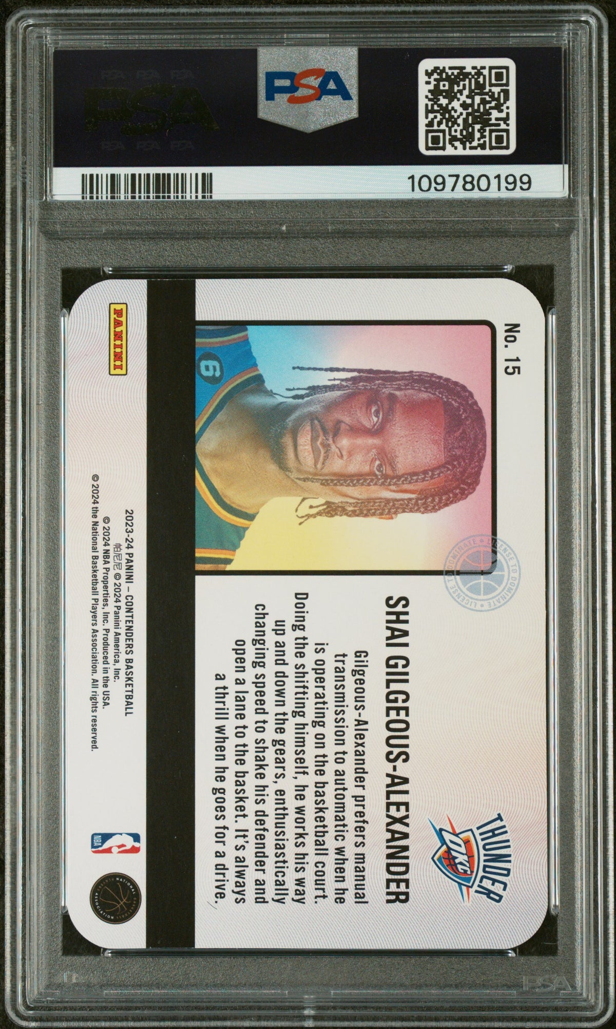 Shai Gilgeous-Alexander 2023 Contenders License To Dominate CASE HIT PSA 10