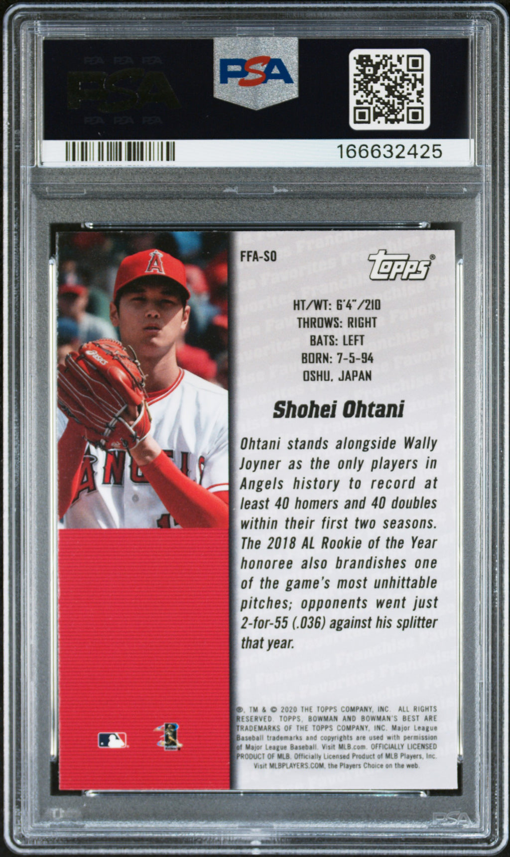 Shohei Ohtani 2020 Bowman's Best Franchise Favorites LA Angels PSA 10