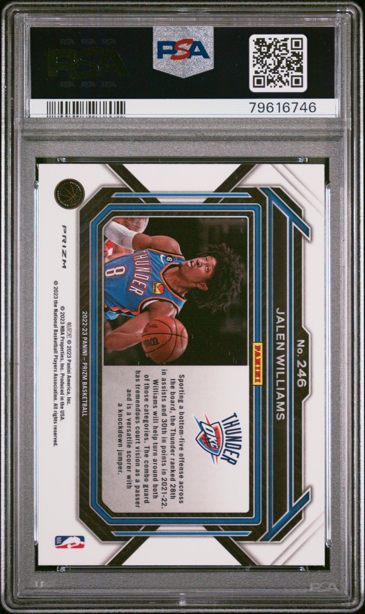Jalen Williams 2022-23 Prizm Variation Disco Rookie RC OKC Thunder PSA 9