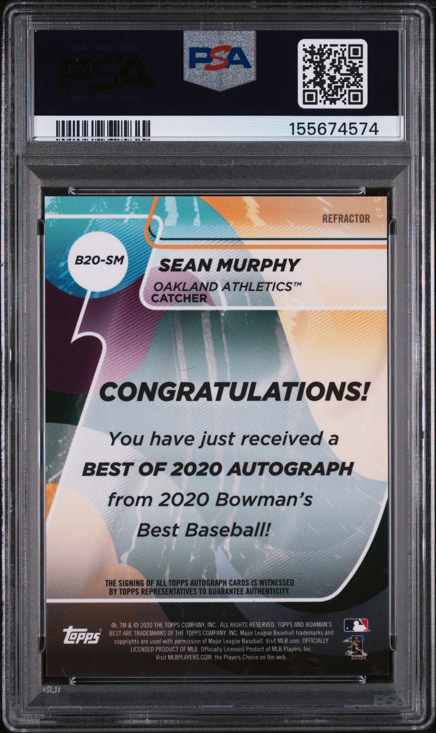 Sean Murphy 2020 Bowman's Best Best Of 2020 Autographs Auto Refractor PSA 10
