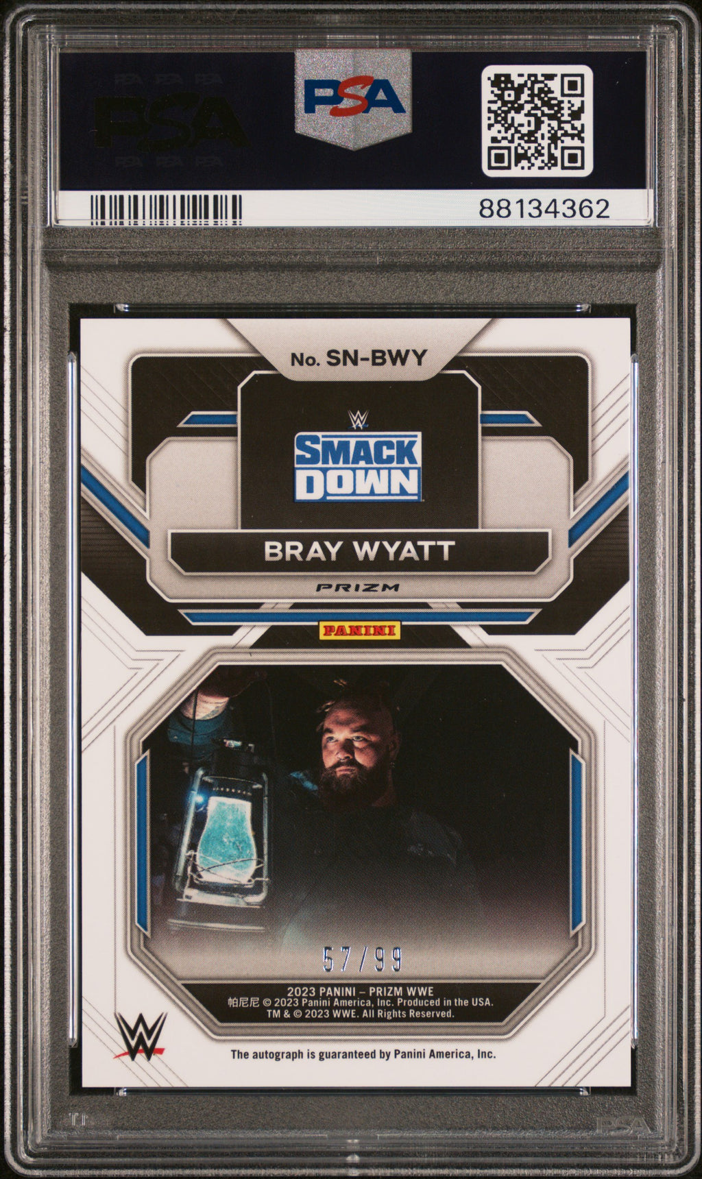 Bray Wyatt 2023 Prizm WWE Sensational Signatures Red Auto Autograph 57/99 PSA 10