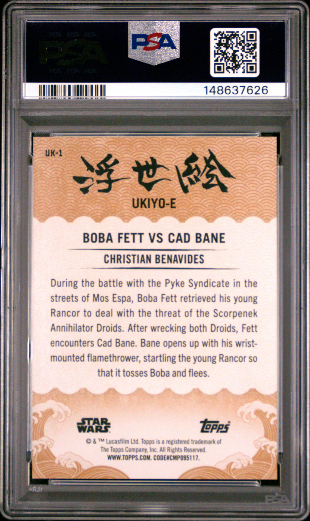 Boba Fett VS Cad Bane 2025 Topps Star Wars Meiyo Ukiyo-E SSP CASE HIT PSA 10