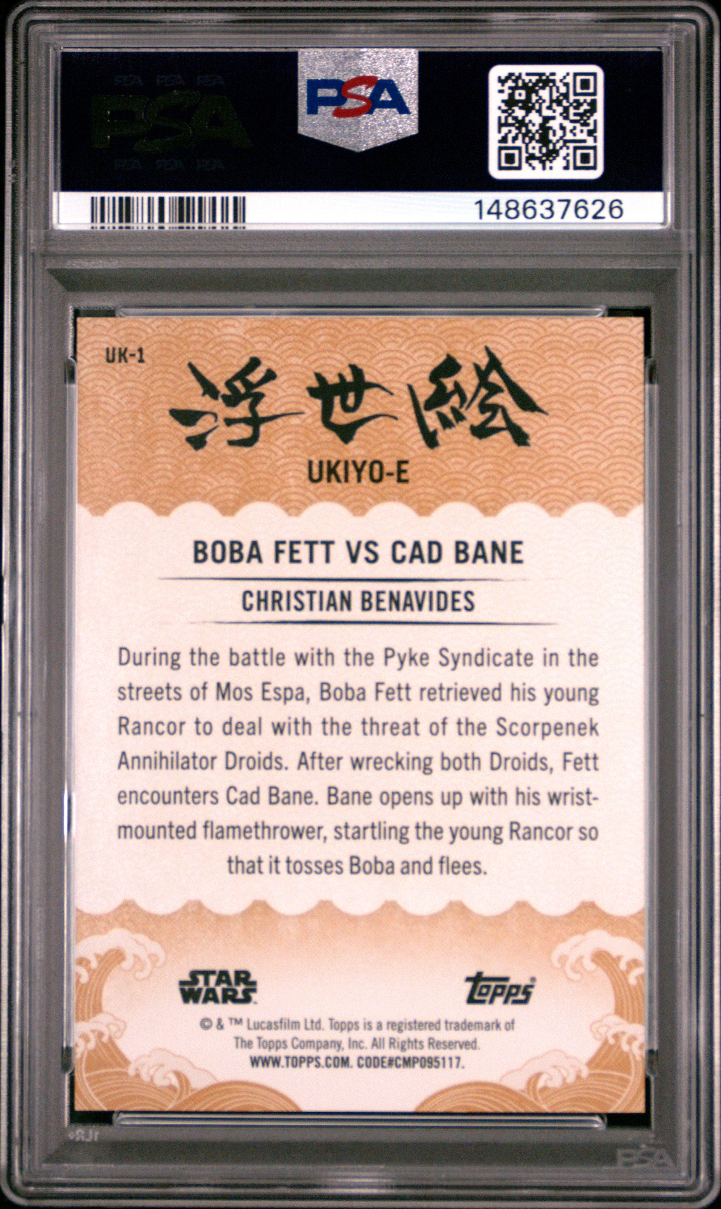 Boba Fett VS Cad Bane 2025 Topps Star Wars Meiyo Ukiyo-E SSP CASE HIT PSA 10