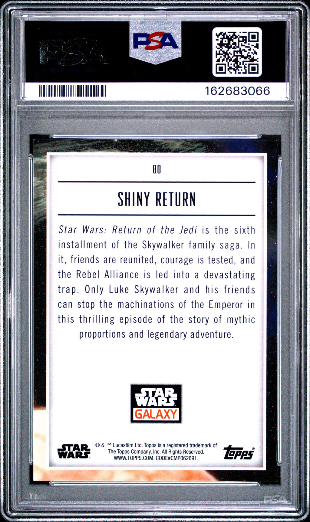 Shiny Return 2023 Topps Chrome Star Wars Galaxy MOJO Refractor 43/50 #80 PSA 10