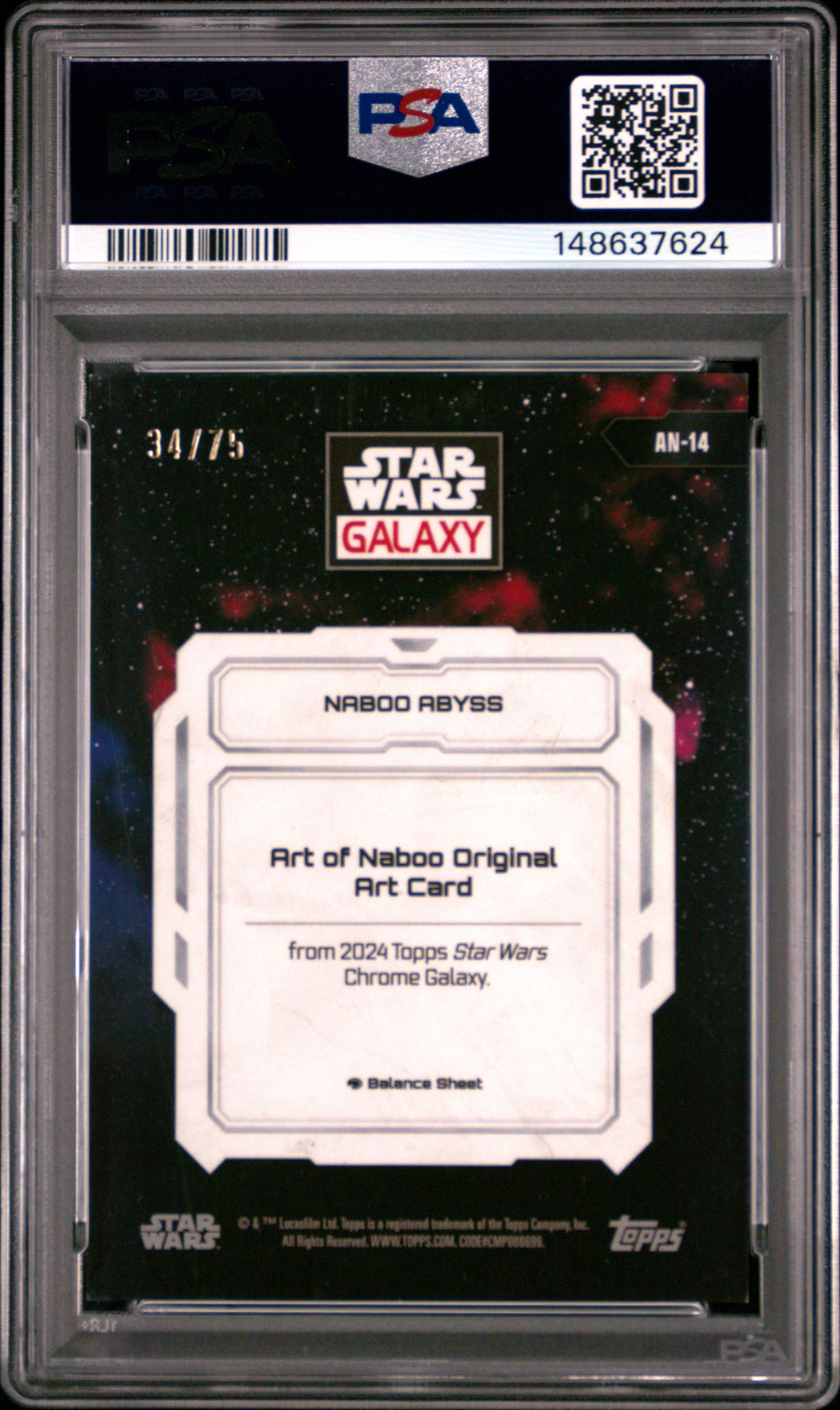 Art Of Naboo Naboo Abyss 2024 Topps Chrome Star Wars Galaxy Prism 34/75 PSA 9
