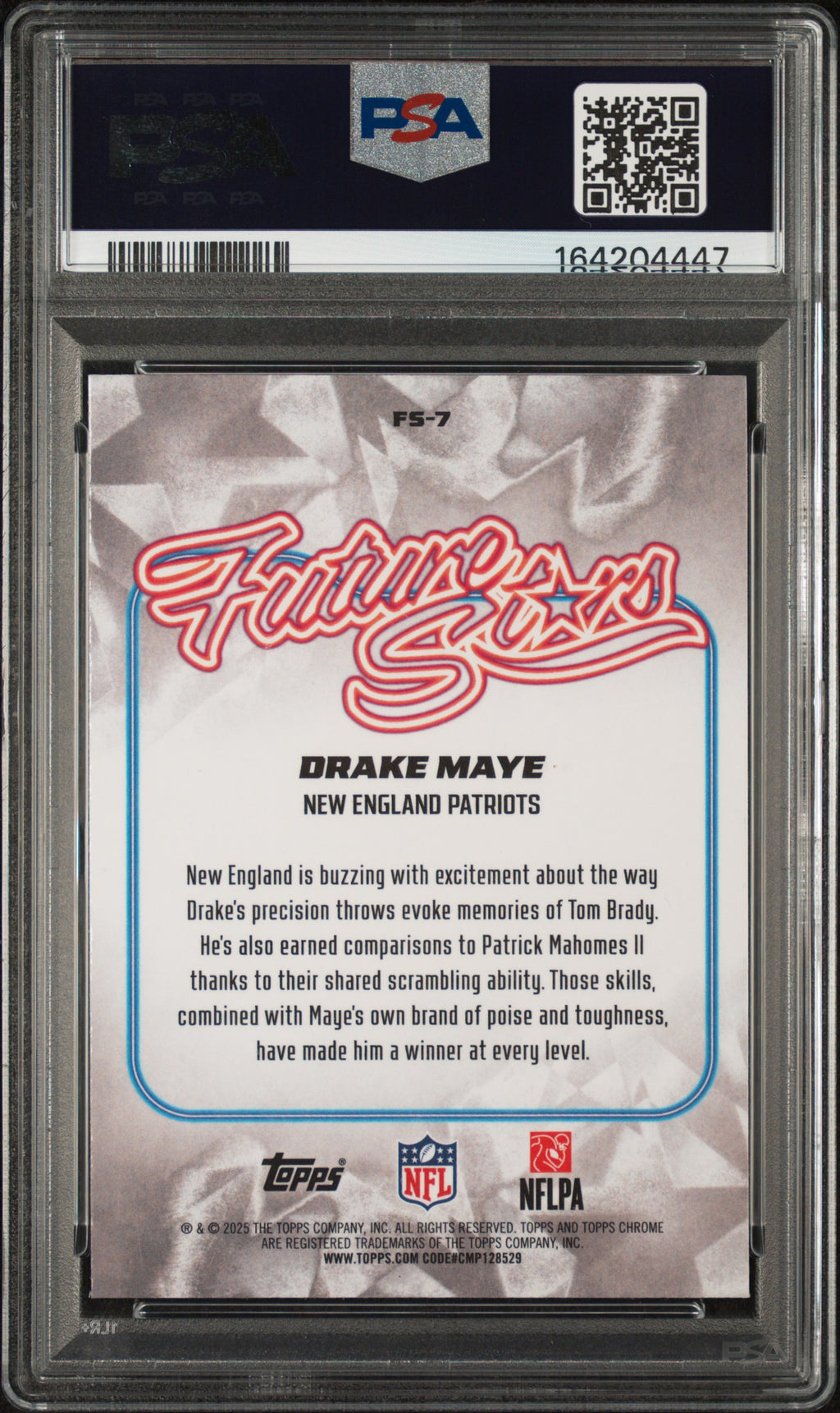 Drake Maye 2025 Topps Chrome Future Stars X-Fractor Patriots PSA 10